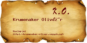 Krumenaker Olivér névjegykártya